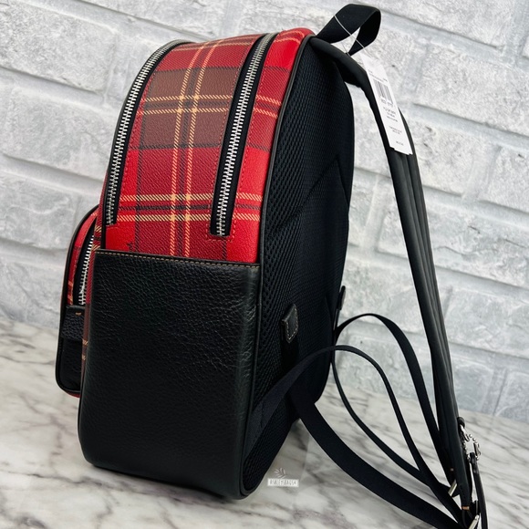 Coach Court Backpack With Tartan Plaid Print - Picture 5 of 16